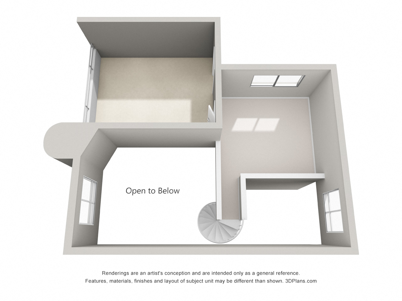Floor plan for 1 bed, 1 bath, 875 sqft